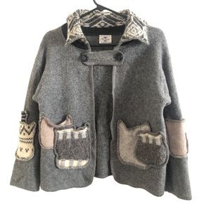 Vintage Blue Family Made in Italy by Benetton Wool Blend Blazer Sweater Jacket